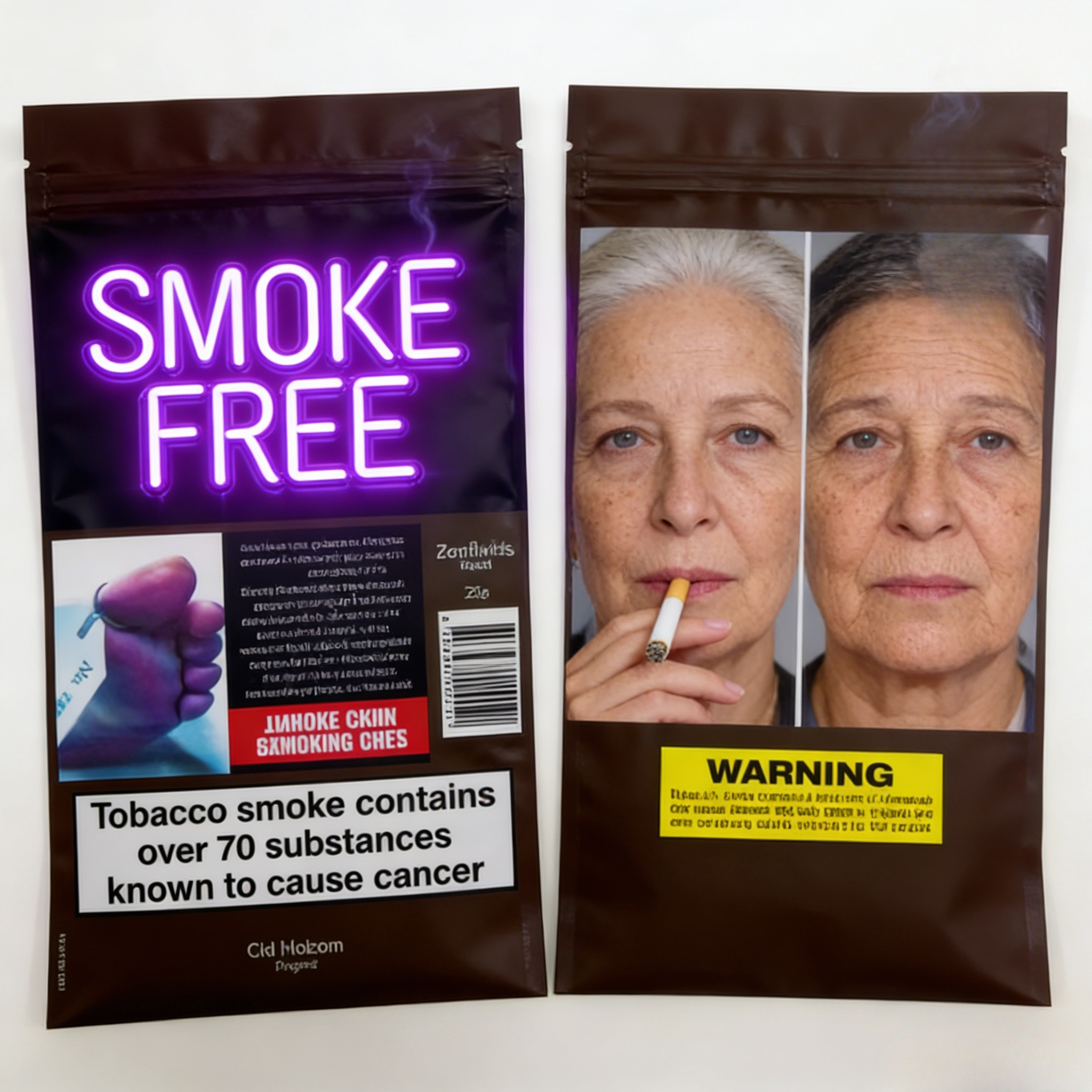 Yeniden Kapatılabilir 3 Tarafı Kapalı 25g 30g 40g 50g 100g Sigara İçimlik Tütün Kesesi Fermuarlı