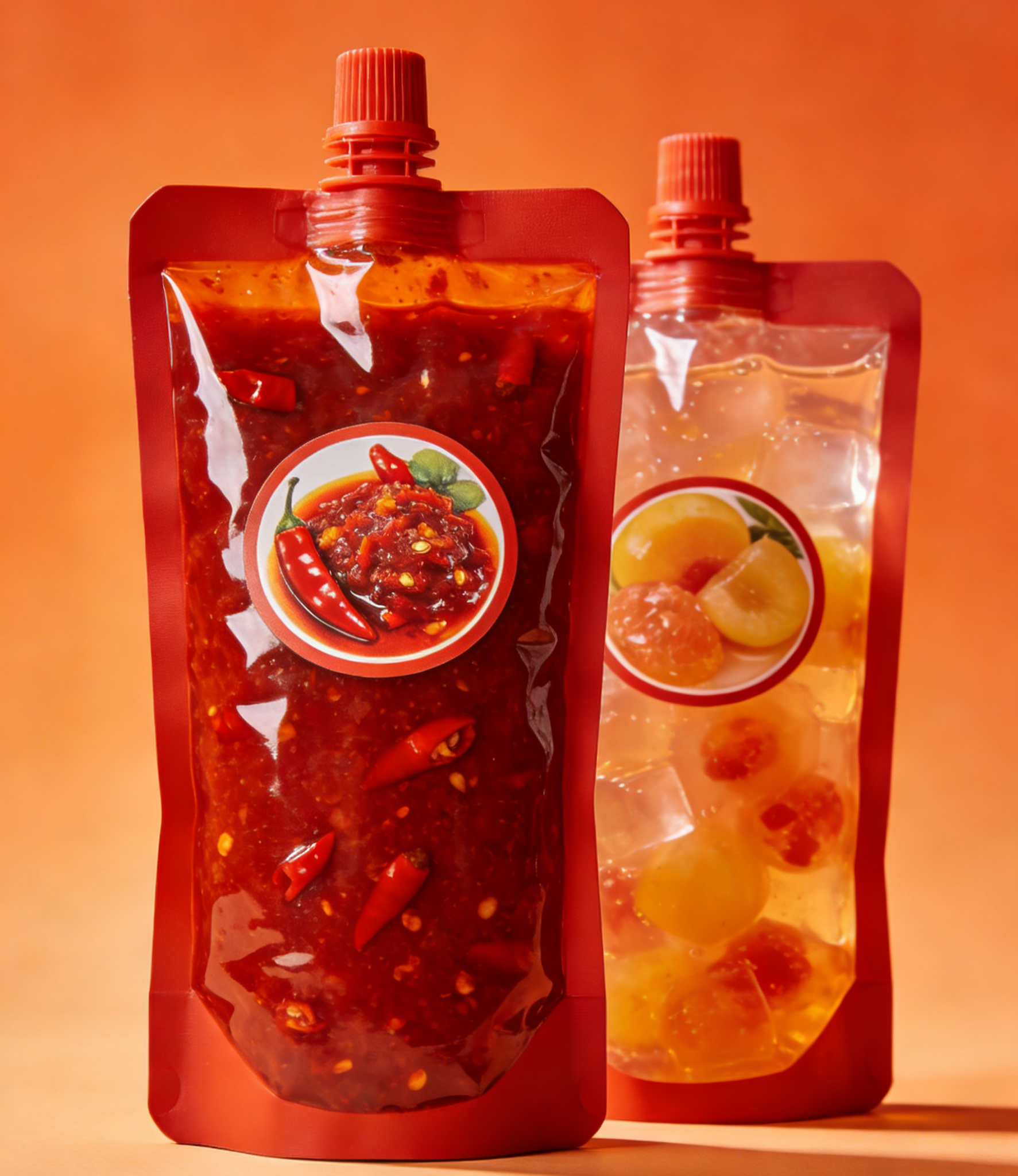 Sızdırmaz Emzik Pouch150ml 200ml 300ml Doypack Gıda Sınıfı Biber Sosu Jöle Suyu Bebek Maması Çantası Stand Up Emzik Kese