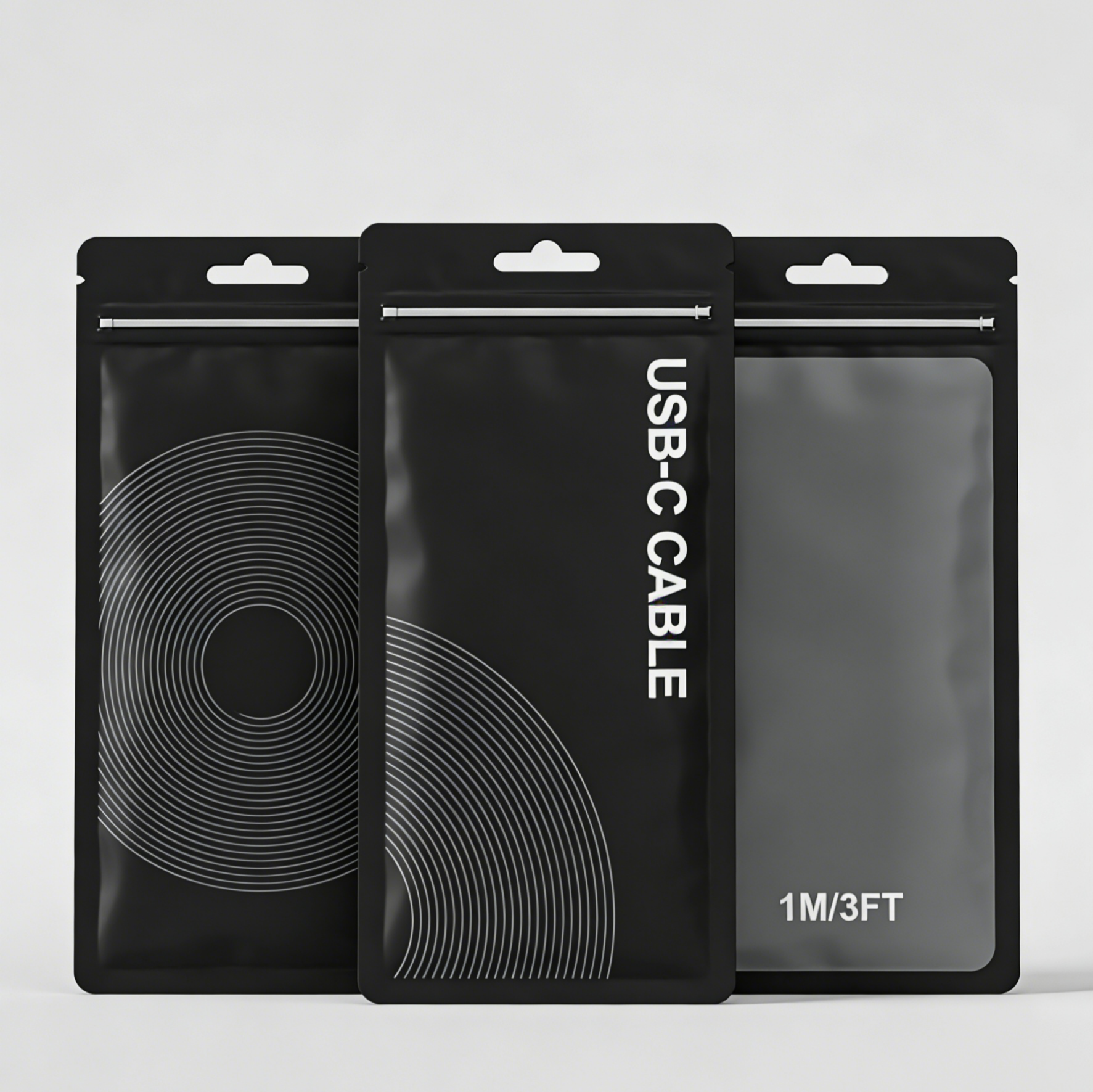 Özel Baskı Geri Dönüştürülebilir PVC Plastik Mat Üç Yan Dükkanlı Yeniden Kapanabilir Ambalaj Torbası