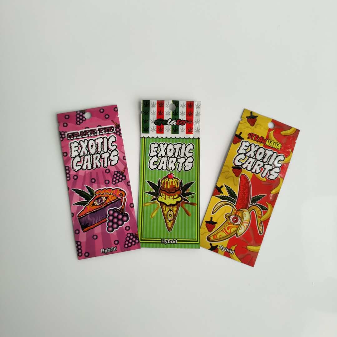 Üç Taraflı Mühürlü Plastik Torbalar Ambalaj Açılıp Kapanabilir Zip Vape Yağ Kalem Kartuş Çantası