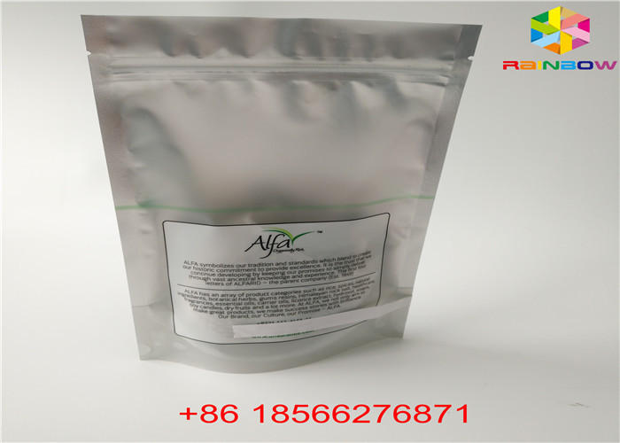 Parlak Gümüş Stand Up Kese Alüminyum Folyo Ambalaj Çanta Temizle Plastik Malzeme