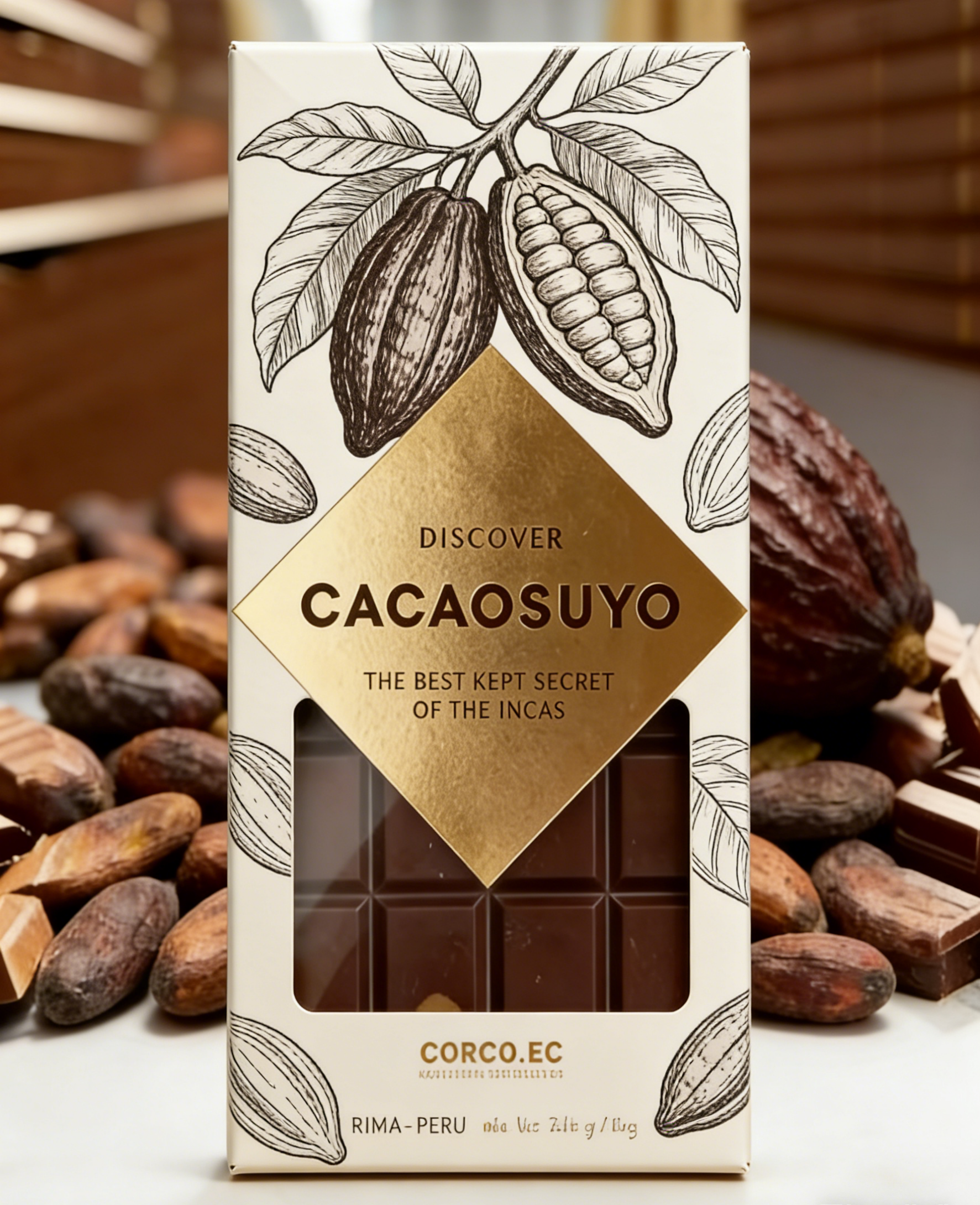 Şeffaf Penceresi Olan Özel Biyobozunur Gıda Sınıfı Kraft Kağıt Kutu, Çikolata Barı Ambalajı İçin