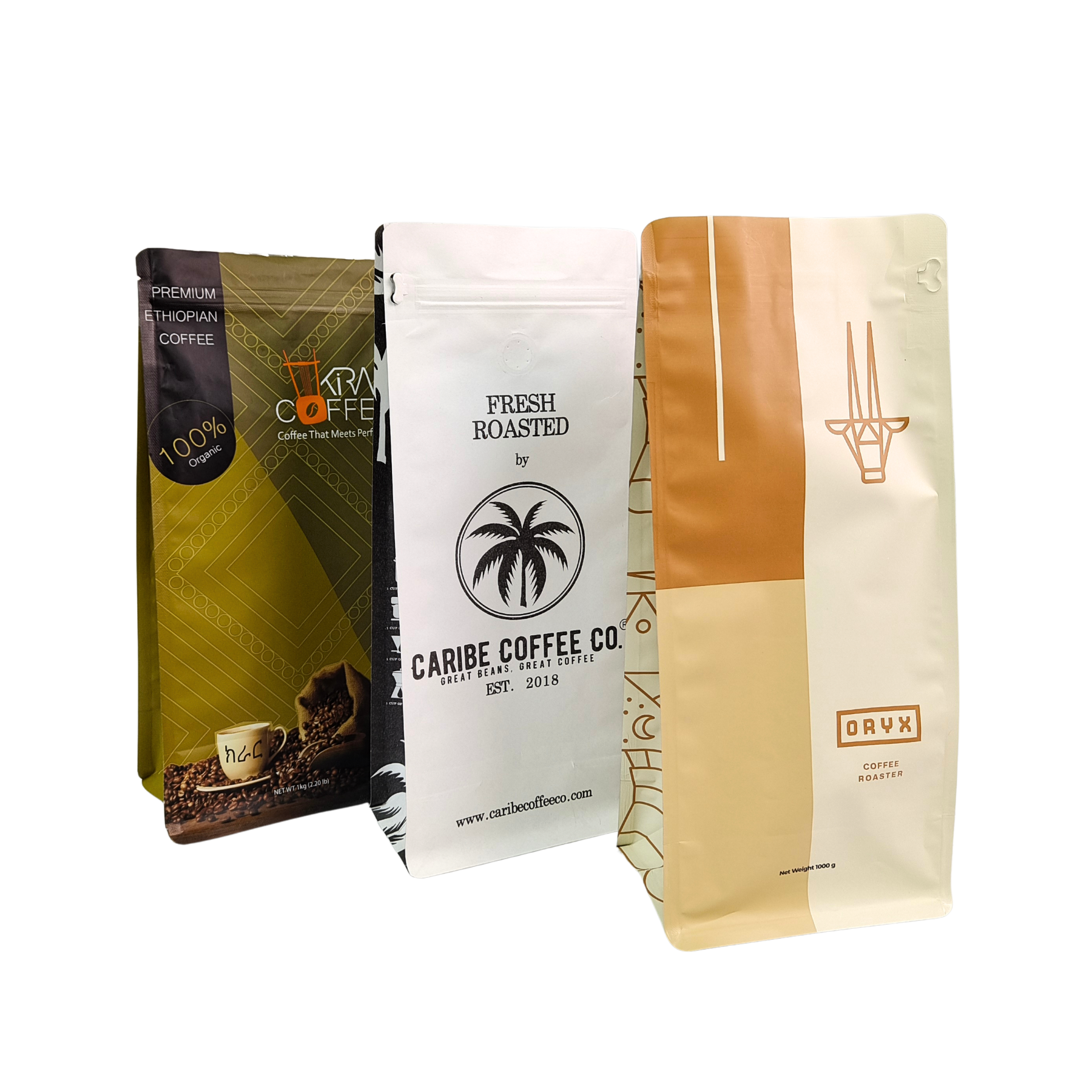 Gıda sınıfı kokusuz, kahve ve atıştırmalık ambalajı için 120 mikronluk ayakta duran poşet