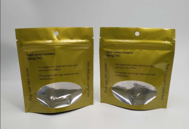 Koku Geçirmez Kilitli Stand Up Torbalar Yağ Ot Yenilebilir Sakızlı Ayılar Şeker Kenevir Için Plastik