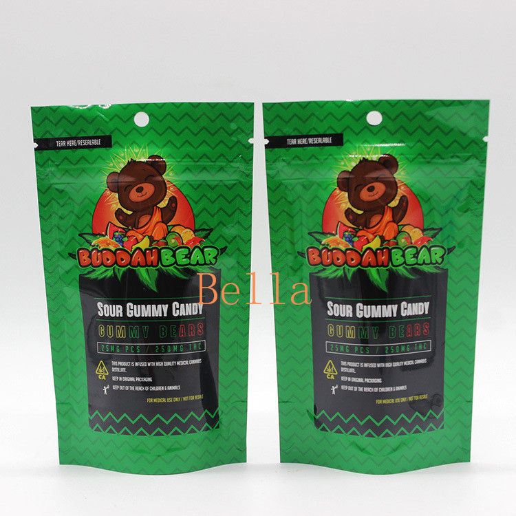 Temizle Pencere Stand Up Fermuar Kese Bitkisel Çay CBD Powerfood Ambalaj için Özel Baskı