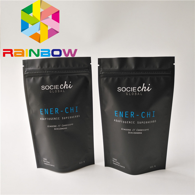 Gıda Sınıfı Malzeme Stand Up Fermuarlı Kese Konisi Folyo Astarlı Moringa Toz Torbası Şeklinde