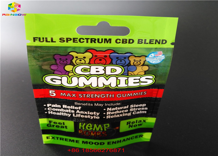 CBD GUMMIES plastik ambalaj pencere ile lamine alüminyum poşet çanta ısı mühür gıda zip kılıfı folyo poli çanta