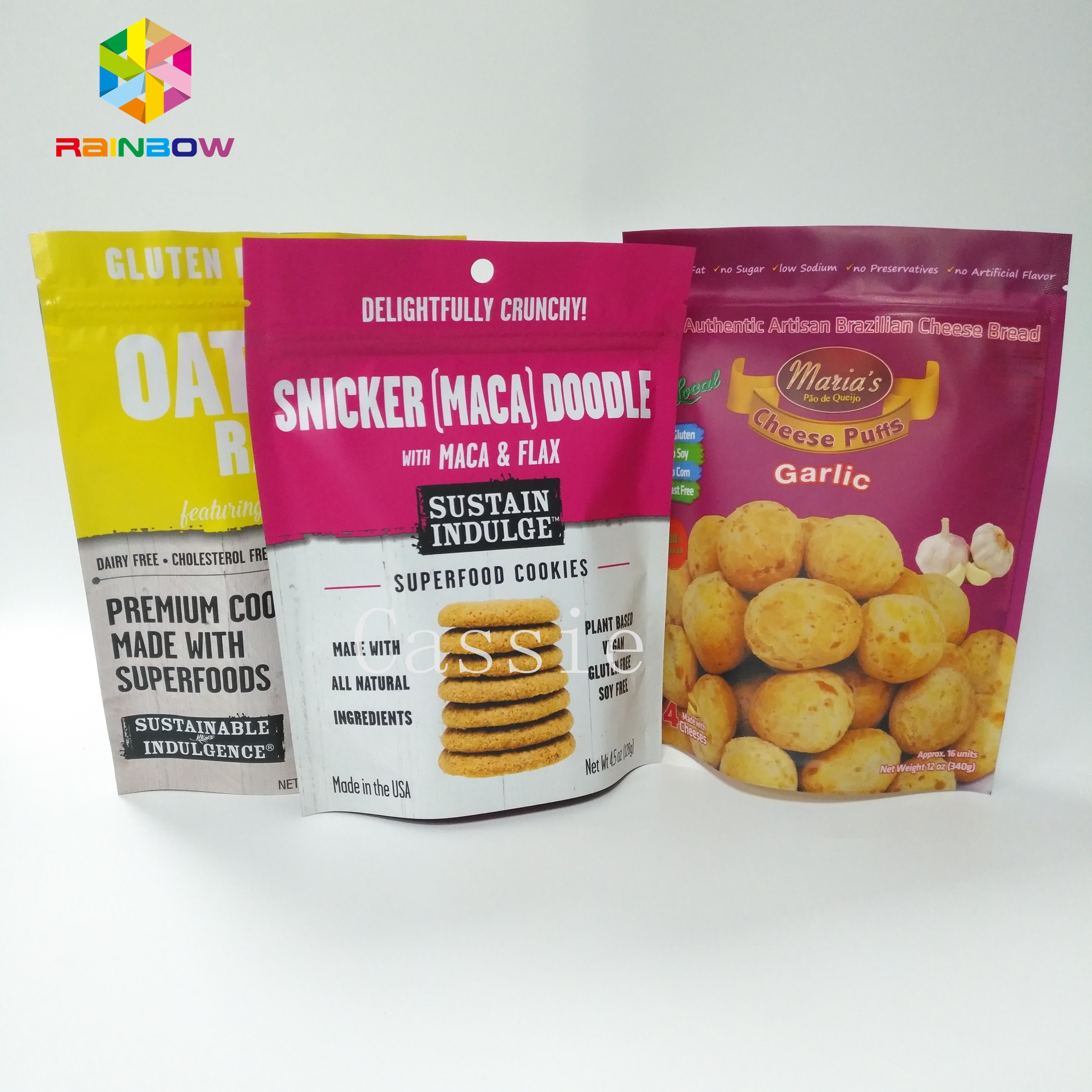 Gıda Snack Bag Ambalaj Fermuar / Euro 500g Fıstık Çerez Paketleme için Delik