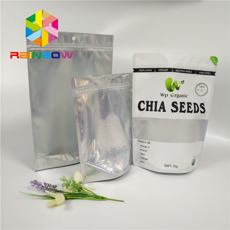 Toptan Gıda Sınıfı Alüminyum Folyo Stand Up Kilitli Torba Ile Temizle Ön Pencere Için Tohumlar / Kuru Meyve Ambalaj