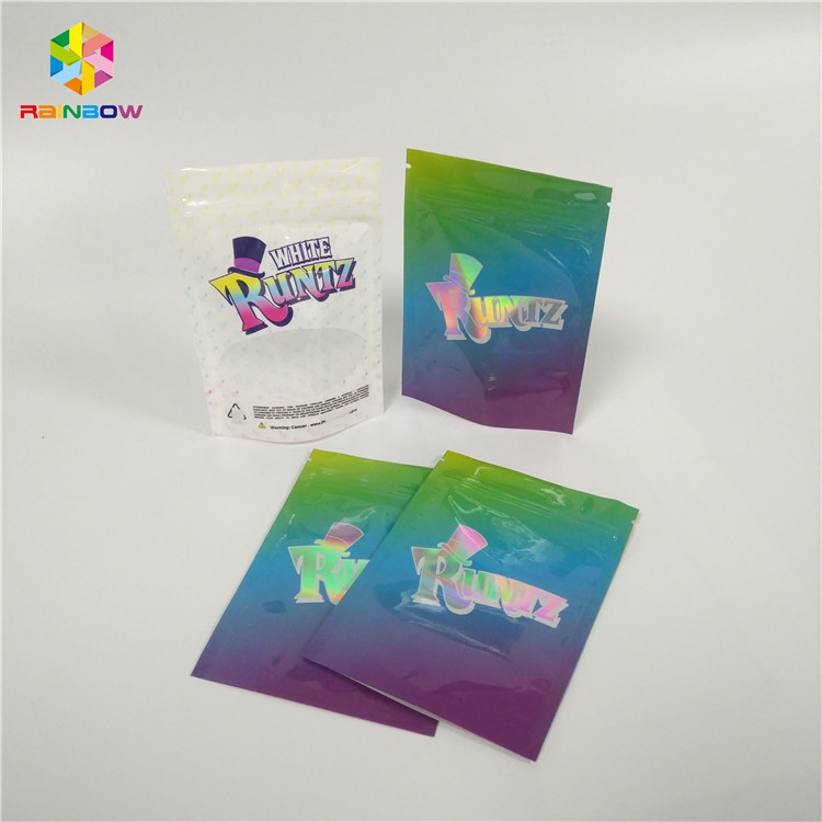 Hologram Lazer Snack Çanta Ambalajı Çocuklara Yönelik Zip Kilit Kozmetik Kılıfı