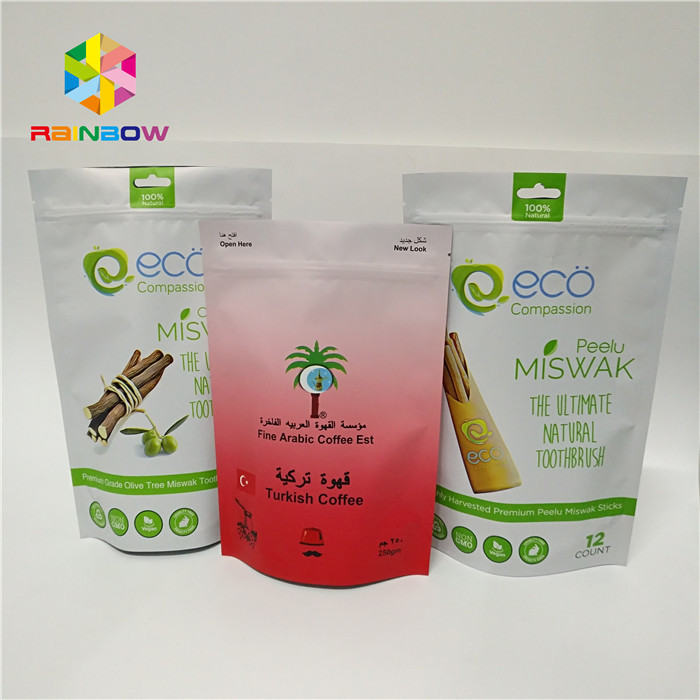 Lamine folyo bas fermuarlı çanta stand up kese ambalaj özel baskılı plastik torbalar kahve torbalar plastik sıcak satış