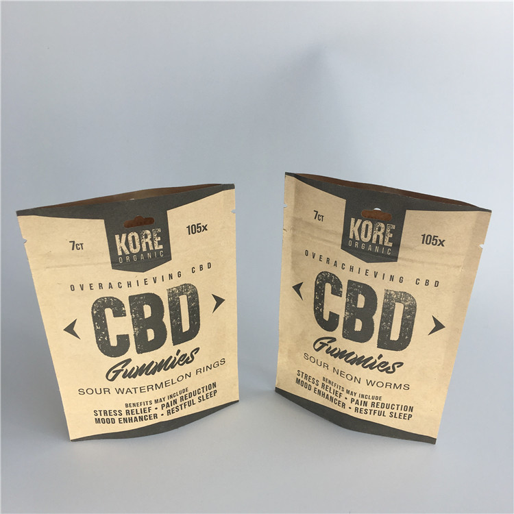 Açılıp kapanabilir Kozmetik Ambalaj Çanta Alüminyum Folyo Kraft Kağıt Torbalar Stand Up