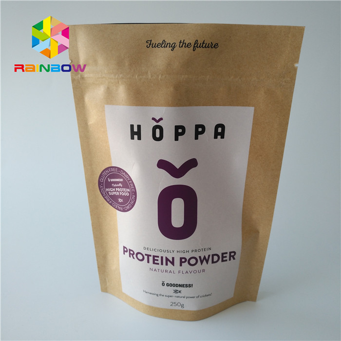 Çevre Dostu Folyo Kılıfı Ambalaj Gıda Sınıfı Kilitli Logo Baskılı Kraft Craft Kağıt