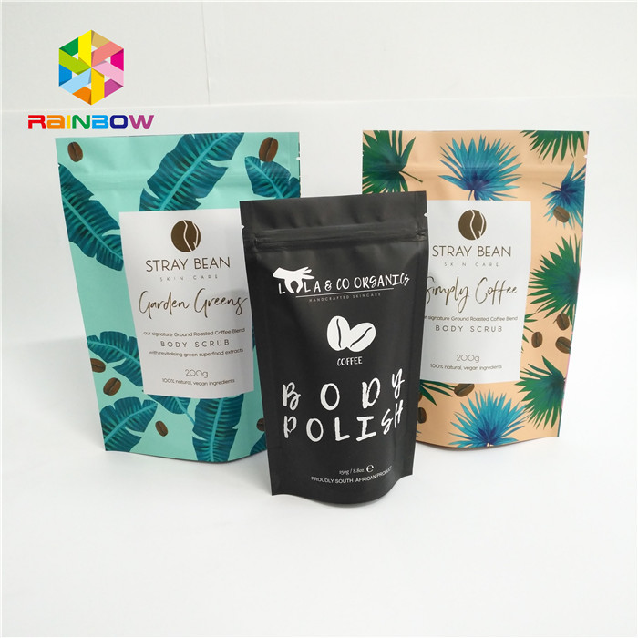 Parlak Malzeme Özel Gıda Ambalajı İçin Stand Up Torbalar Kahve Torbası