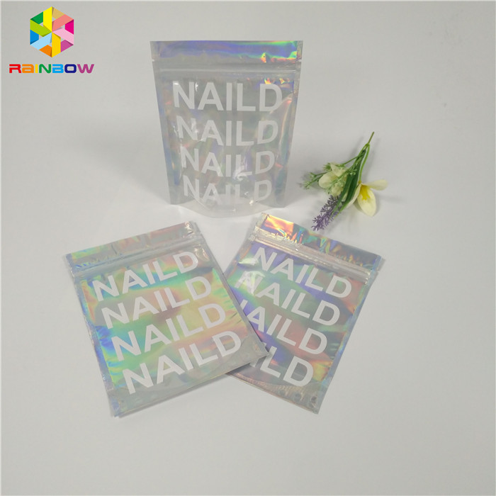 Isı Yalıtımı Kozmetik Ambalaj Torbası Temizle Hologram Mylar Kilitli Düz Plastik Malzeme