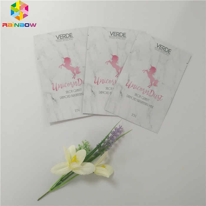 Yüz Maskesi Kozmetik Ambalaj Çanta Alüminyum Folyo Parlak Baskılı Yüzey