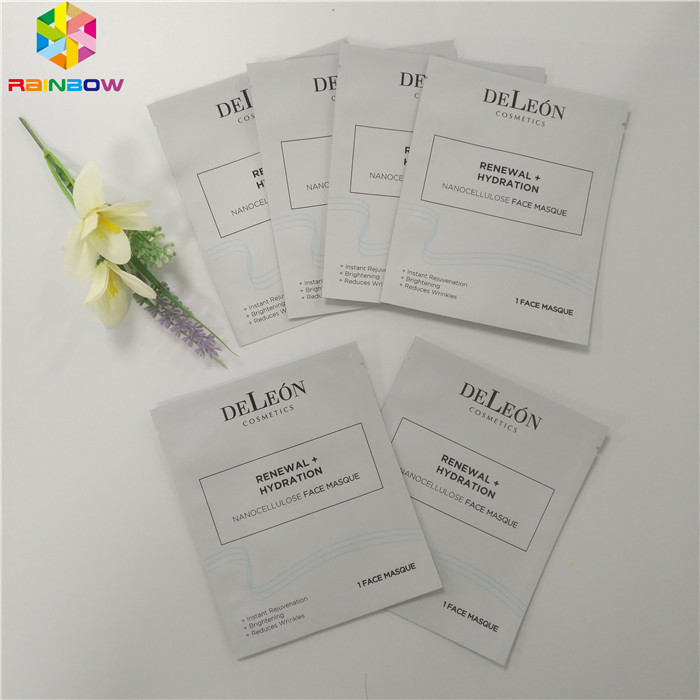 Alüminyum Folyo Plastik Kozmetik Ambalaj Çanta Yüz Ambalaj 3 Tarafı Mühür Maskesi Paket