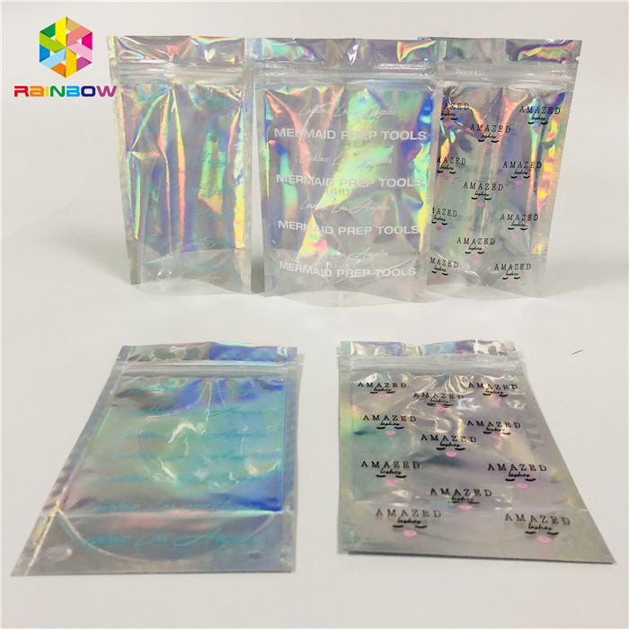 Temizle Pencere Kozmetik Ambalaj Çantası Özel Baskı Plastik Hologram Mylar Kılıfı