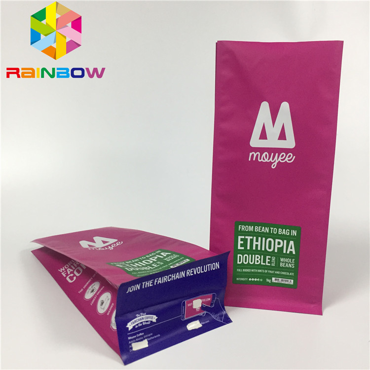 Alüminyum Folyo Kese Ambalajı, Valfli Düz Kahve Çantaları Stand Up