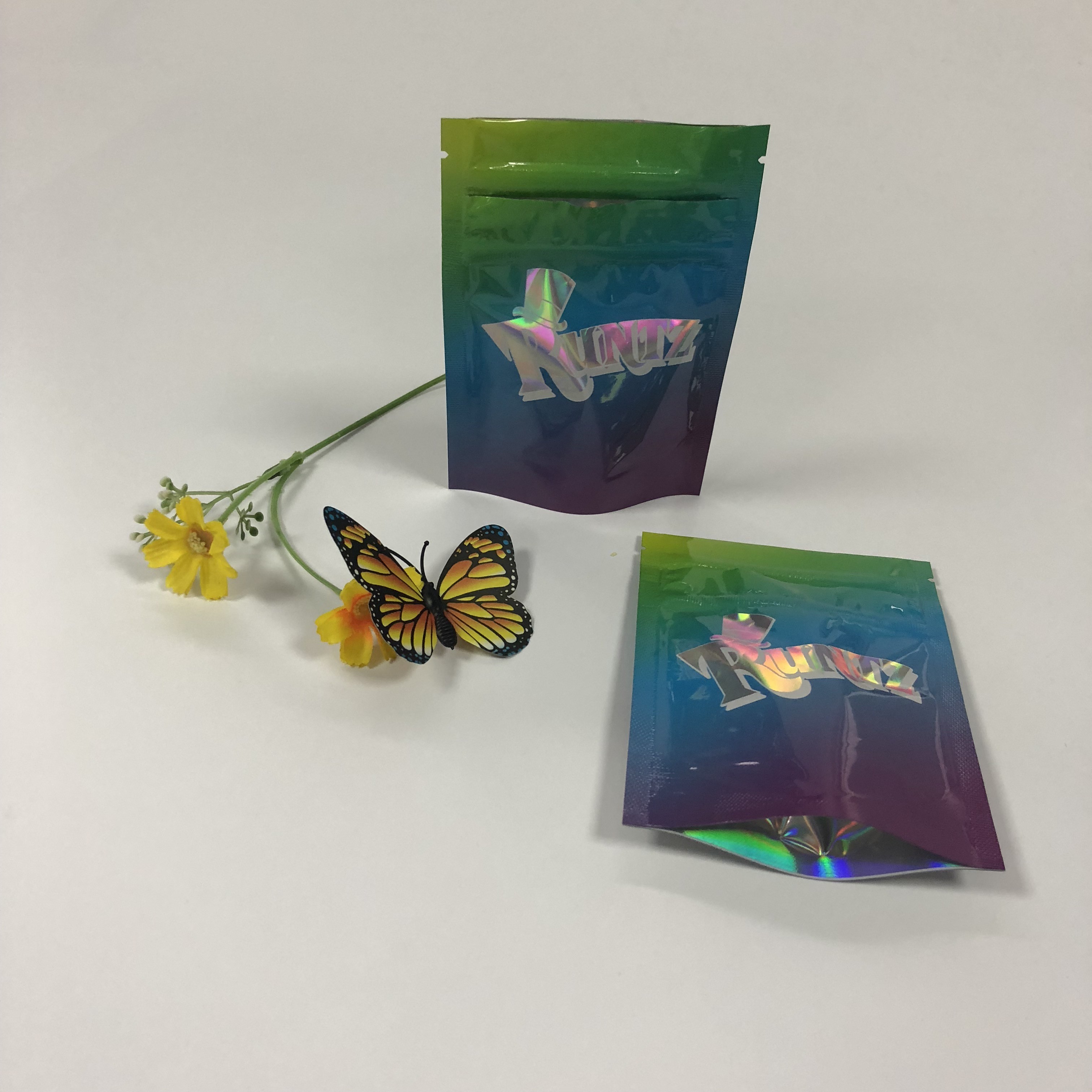 Çerezler Ambalaj İçin Çift Fermuarlı Folyo Kılıfı Ambalaj Mylar Runtz Çantaları Plastik