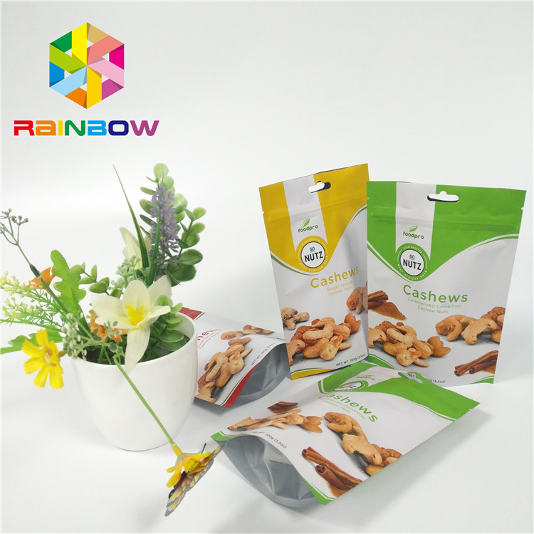 Folyo Stand Up Snack Çanta Ambalaj Fermuar Plastik Kaju Fındık Paketi Özel Baskılı