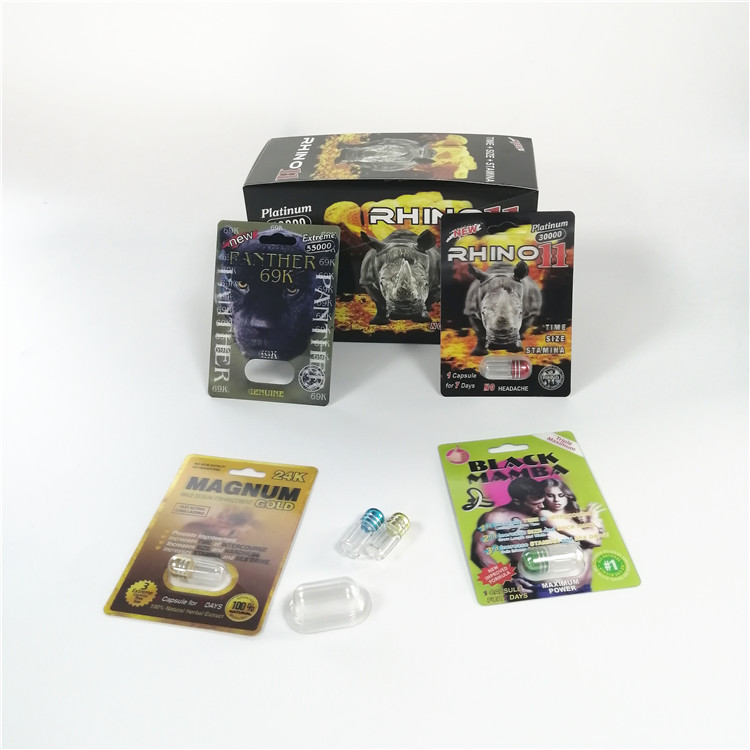 Gergedan 69 3D Blister Kart Ambalaj Erkek Geliştirme Kapsül Plastik Takın 3d Kart Kutuları