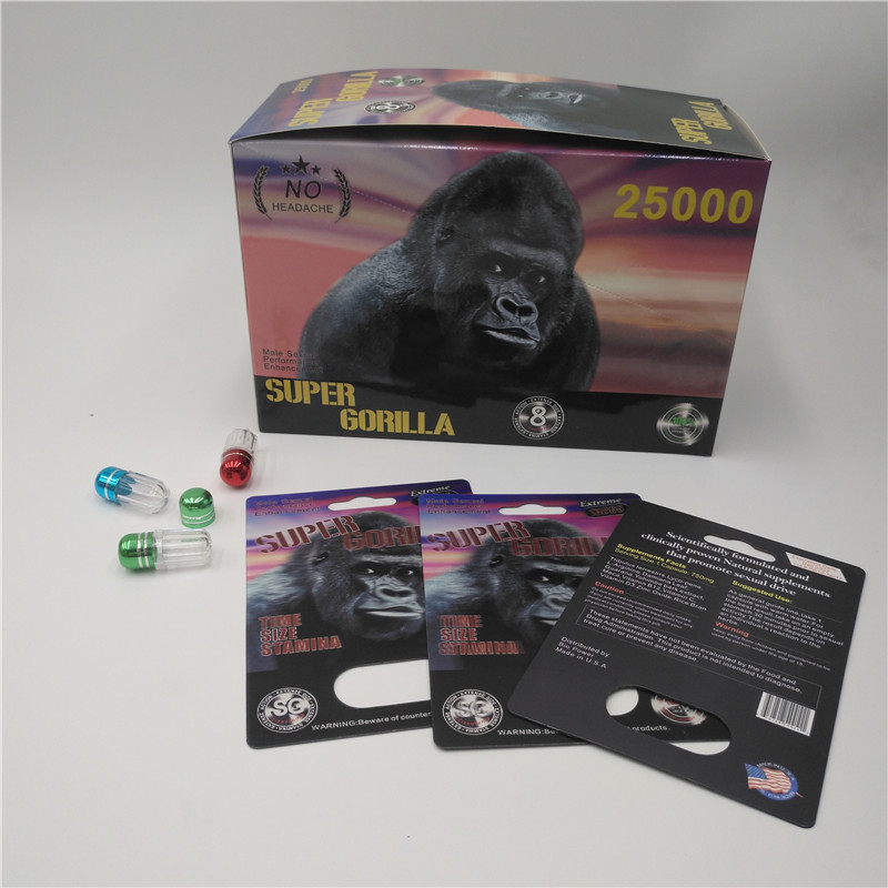 Uçmak Erkek Enerji Artırıcı Blister Kağıt Kart Gule Kapsül İçin Çift Delik Ambalaj Malzemesi