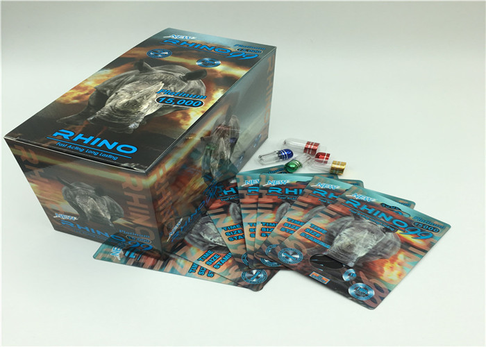 Plastik Kapaklı Altın 69K Rhino Toz Kapsül Blister Ambalaj Ambalaj 3D Kart
