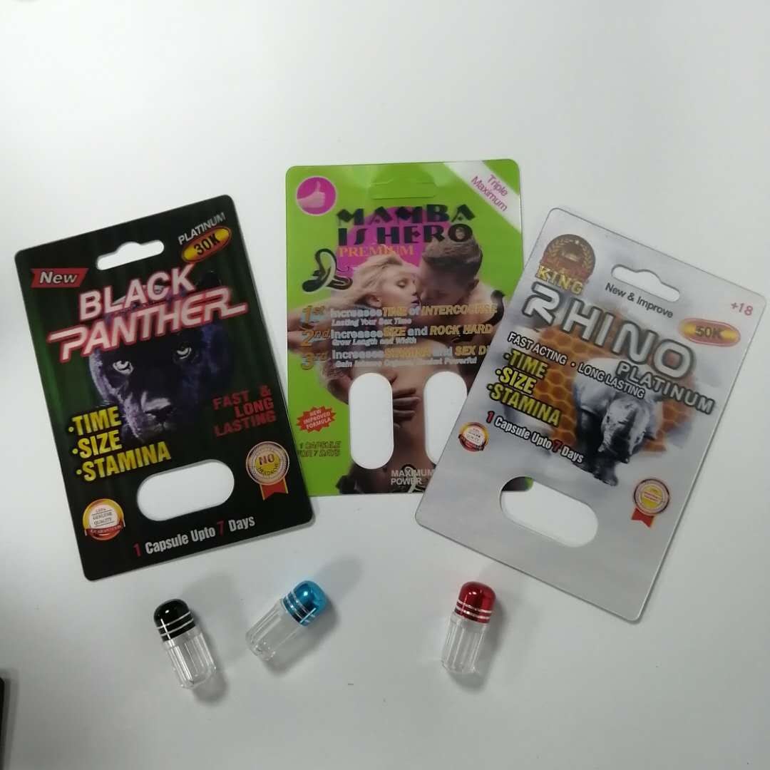 Cinsel Geliştirme Hapları Blister Kart Ambalajı Rhino 69 Neme Dayanıklı Geri Dönüştürülebilir