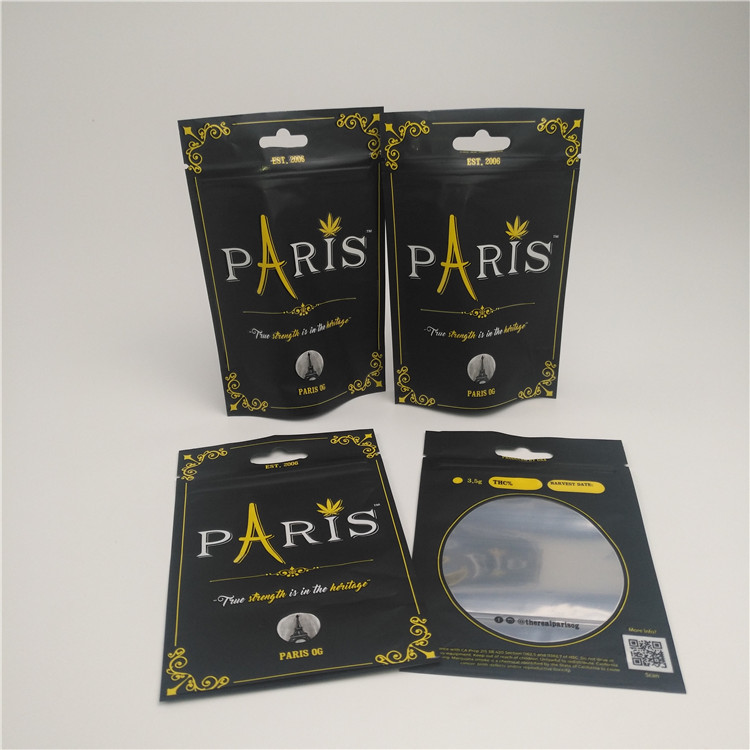 Temizle Pencere Stand Up Kese Koku geçirmez CBD Ambalaj Çanta ile Çocuklara Dayanıklı Fermuar