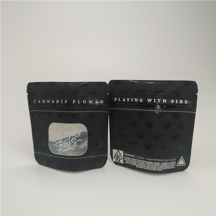 Mat Siyah Mylar Alüminyum Folyo Stand Up Kılıfı Tıbbi Tütün Yaprağı Paketleme