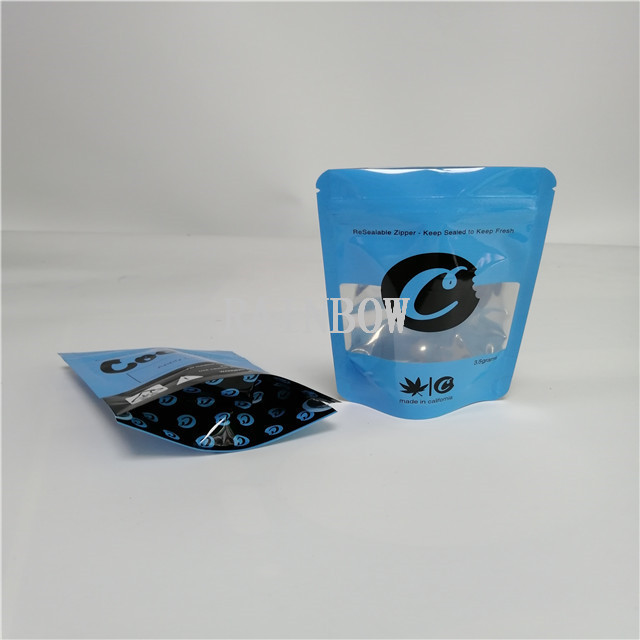 100-180 Mic Kalınlığı Koku Geçirmez Çocuk Geçirmez Çanta 3.5 Gram Çerezler İçin