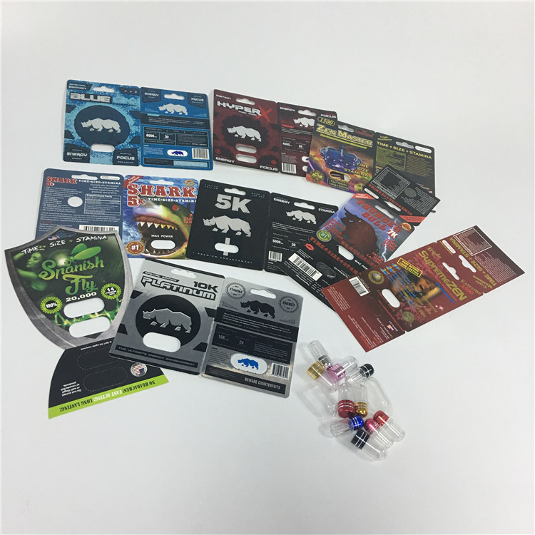 İpek Baskı Blister Kart Ambalaj Erkek Geliştirme Ilaç Gergedan Seks Hapları Özel Logo