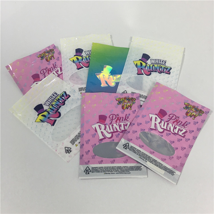 Çocuk Dayanıklı Açılıp Kapanabilir Plastik Torbalar Parlak Runtz Paketleme Çerezleri Tohum Kokusu