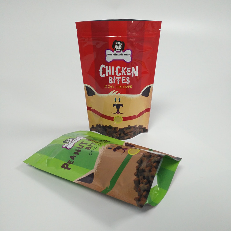 Kilitli folyo kese ambalaj evcil hayvan gıda torbası 120 mikron kalınlığında açık pencere