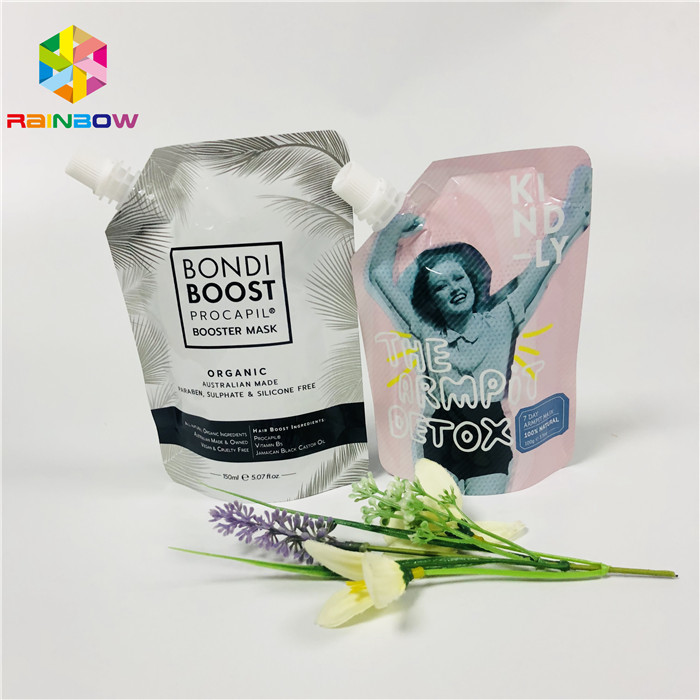 Doypack Food Grade Stand Up Torbalar Kullanımlık Temizlik Jeli Yüz Sıvı Maskesi Ambalaj