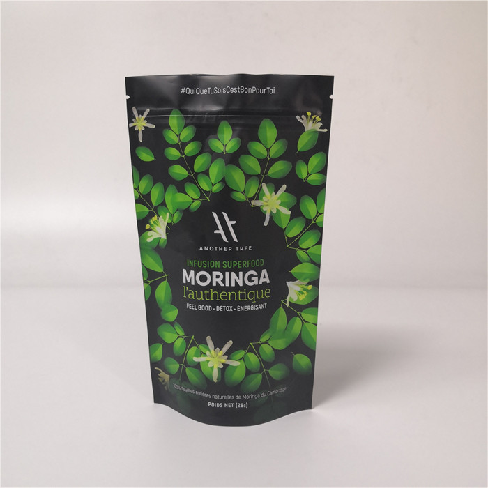 Geri dönüşümlü Alüminyum Folyo Çay Poşeti Stand Up Kılıfı Yeniden Kullanılabilir Zip Kilidi ile Özelleştirilmiş Renk