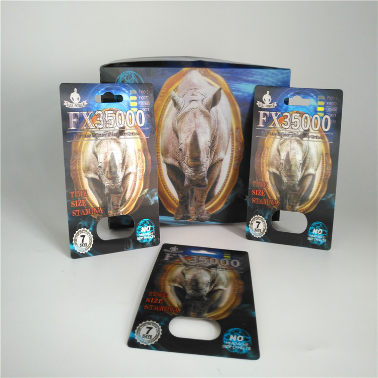 RHINO Hap Blister Kartı Ambalajı Erkek Cinsel Performans Geliştirme Hapı İçin 3d Lentiküler