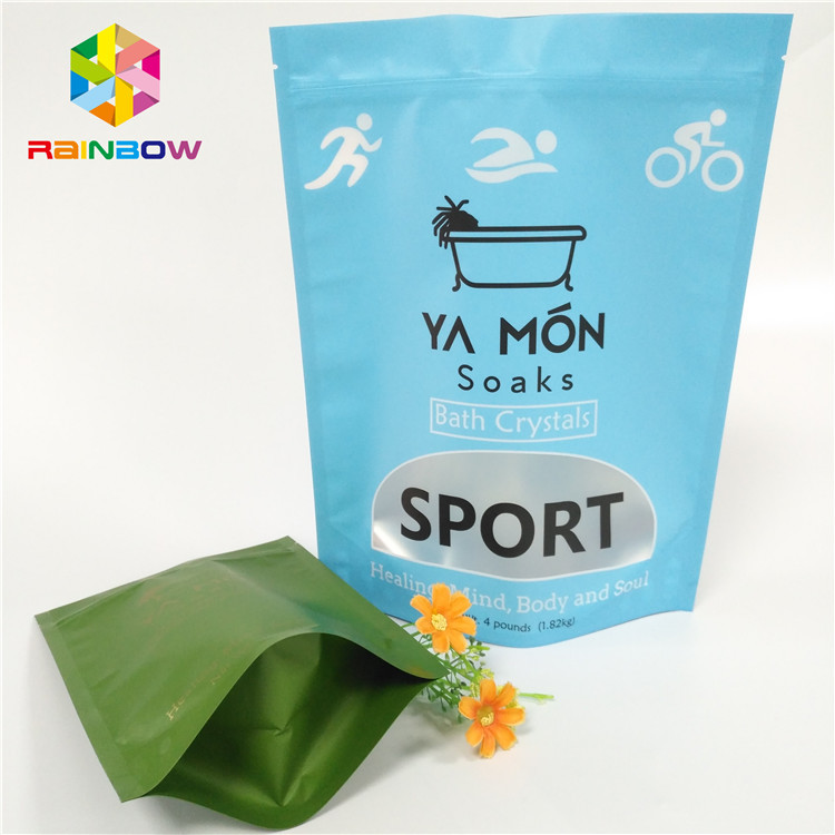 Temizle Pencere Mat Plastik Torbalar Paketleme Alüminyum Folyo Kristal Banyo Tuzu Isı Sızdırmazlık