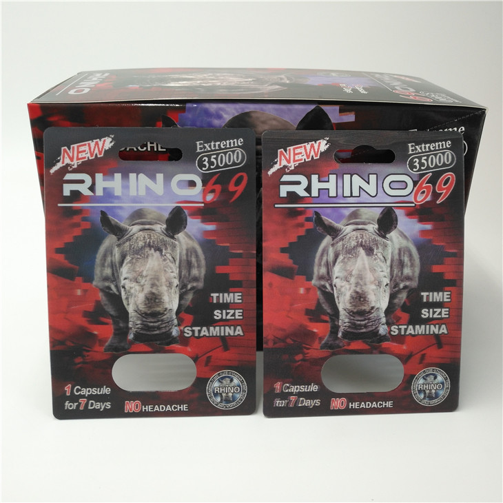 Özel RHINO 96 Hap Blister Ambalaj Ambalaj 3D Lentiküler Kart Çevre Dostu