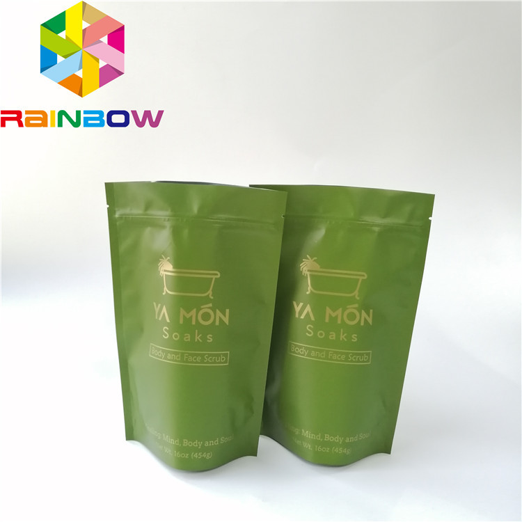 Folyo Astarlı Plastik Stand Up Fermuarlı Kese Banyo Tuzu Cilt Bakımı Ambalaj Gravür Baskı