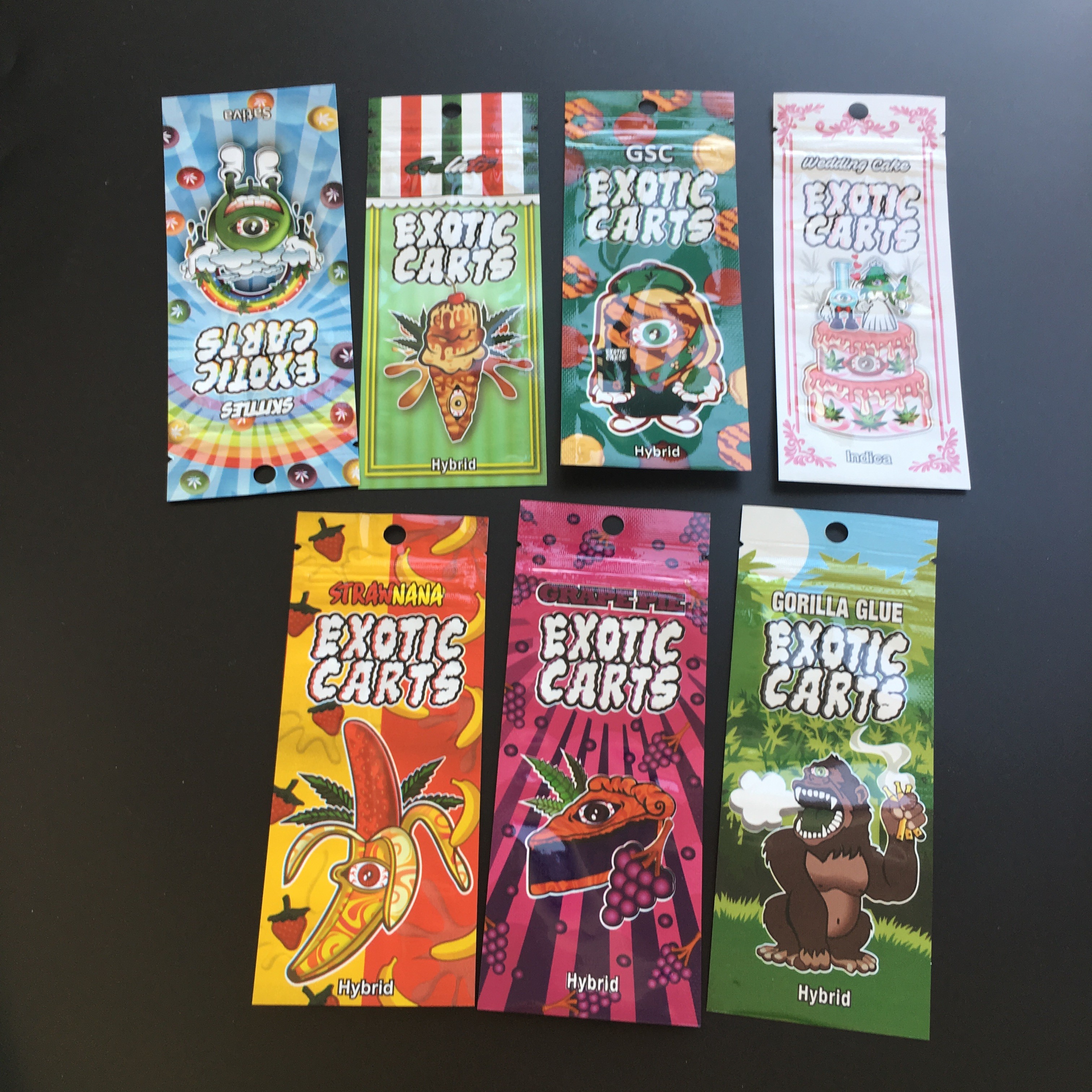 Vape Kartuş Cbd Yağ Plastik Torbalar Ambalaj Egzotik Arabalar Kilitli Mylar Çanta 0.5ml 1ml