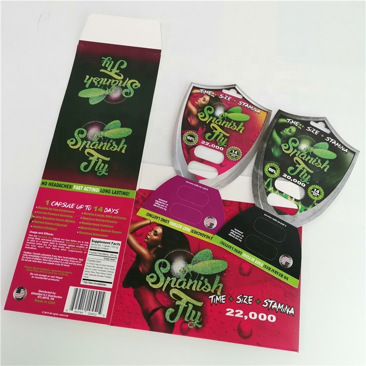 Erkek Geliştirme Hapları Blister Ambalaj Ambalaj Kağıt Kartı D2 Seks Hapı Kapsülleri İçin
