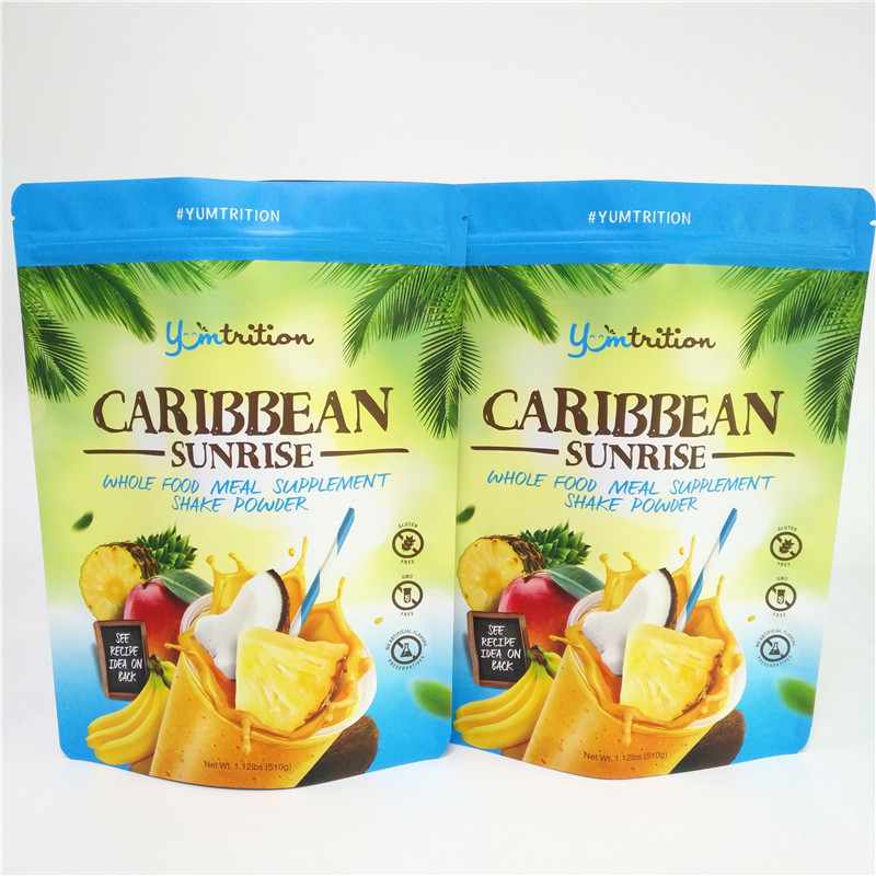 Yeniden kapatılabilir Gıda Ambalajı Alüminyum Folyo Çantalar Plastik Doypack Takviyesi Tozu Fermuarlı