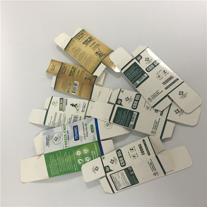 Özel Baskılı Küçük Kutu 10 ml 30 ml uçucu yağ şişesi CBD yağ damlalık şişe ambalaj kağıt kutusu