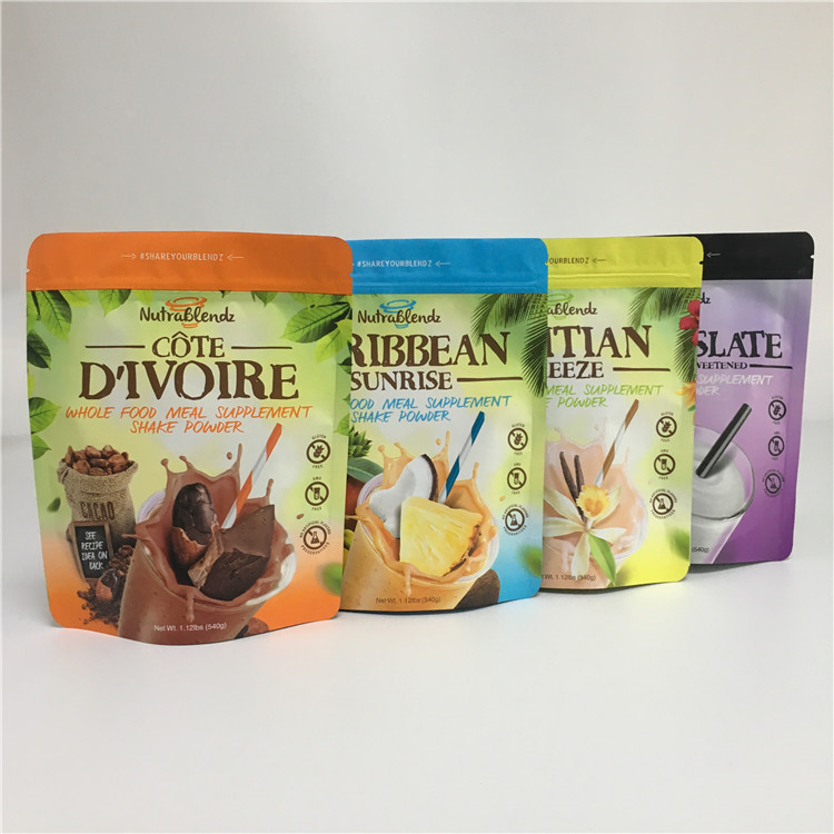 200g Alüminyum Fermuar Protein için Özel Gravür Baskı Ambalaj Torbalar Stand Up