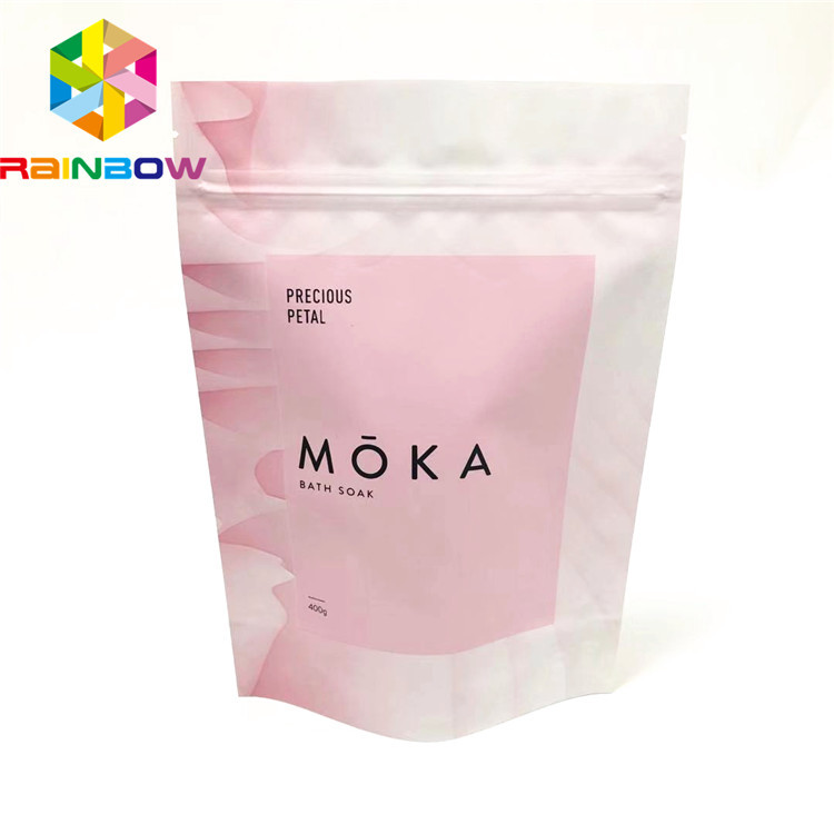 Matt Finish Cbd Banyo Tuzu Plastik Torbalar Ambalaj Alüminyum Folyo Gıda İçin Yeniden Kapatılabilir