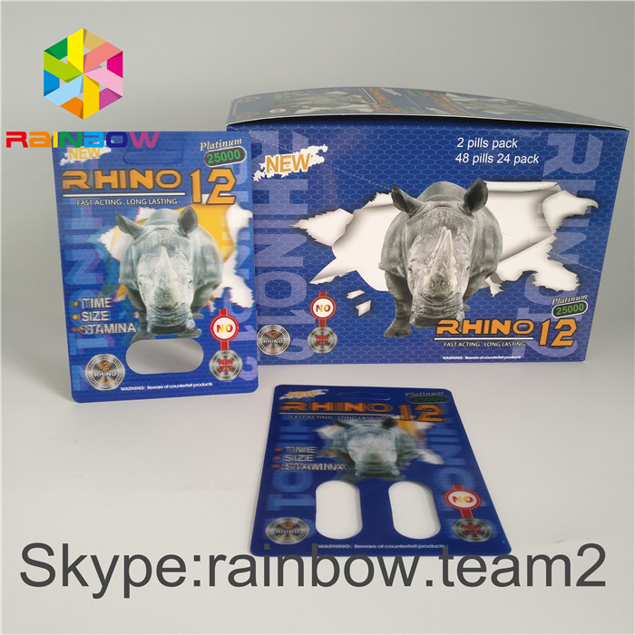 Erkek Cinsel Geliştirme Blister Paketi Ambalaj 350g 400g Kapsül için Kağıt Ekran Kutuları