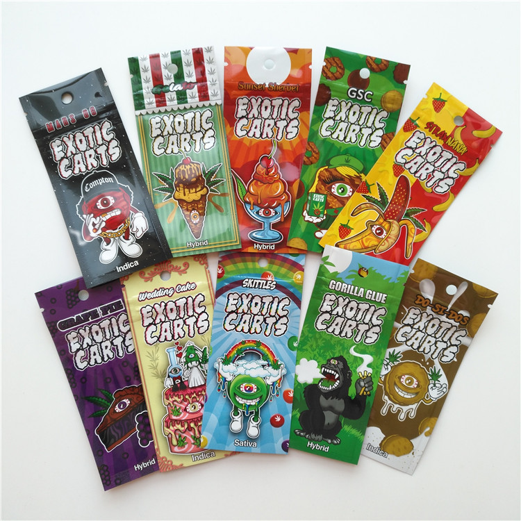 Vape Kartuş Alüminyum Folyo Ambalaj Torbaları Egzotik Sepeti Kılıfı Özel Logo