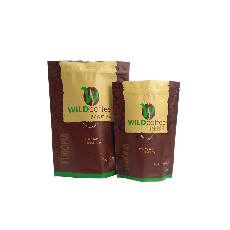 Özel Mat Finish Kahve Çay Poşetleri, Alüminyum Folyo Fermuarlı Kese Standı